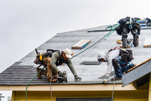 Professional Gutter Installation technician working in Hinckley, IL